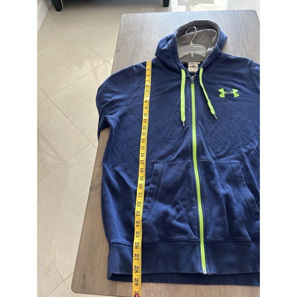 Under Armour Loose Blue Cotton Blend Drawstring Hoodie Mens Size L - Picture 8 of 8